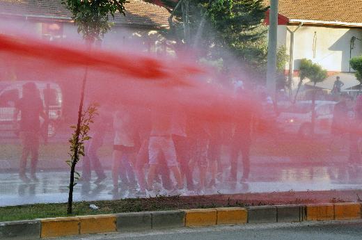 Antalya. They used colored water to mark school kids